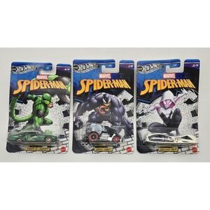 Hot Wheels Silver Series Marvel Spider-Man Lot of 3 Cool-One Ground FX New